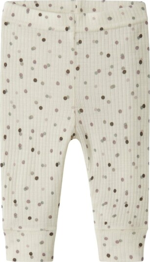 Name It Leggings - NbfWomi - Snow White/Double Dots - Name It - 68 - Leggings Beige Hvit - 62