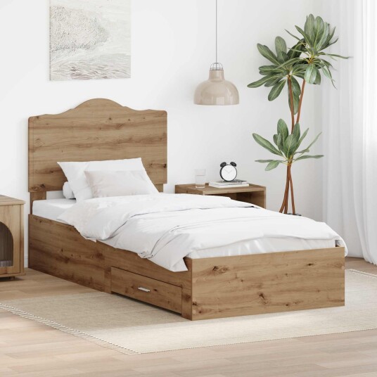Sengestamme med skuff Artisan Eik 90 x 190 cm Konstruert tre