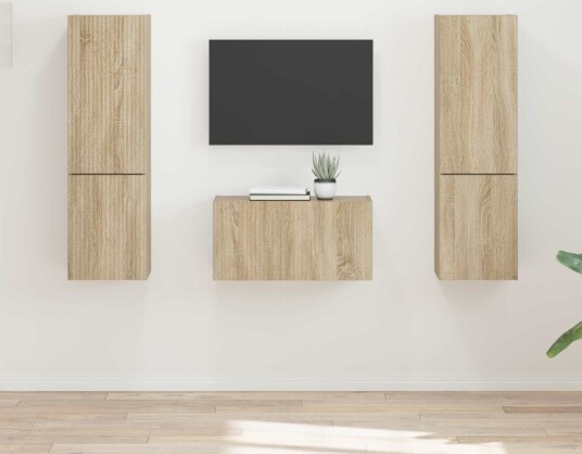 TV benksett 5 pcs Sonoma eik Konstruert tre