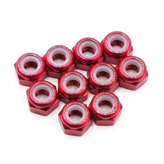 Yeah Racing Aluminium Locknut M3 Red 10pcs
