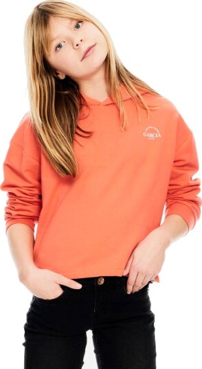 Lys rød Garcia hoodie (140/146 : 10 11 år)