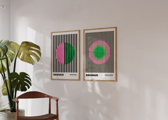 Namly Design Plakat Bauhaus Abstrakt Kunst / Sett med 2 POSTERIREPVC