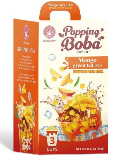 O"s Bubble Popping Boba DIY Kit Mango og Grønn Te Taiwan