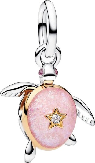 Pandora Disney Tangled Flower 14K Gold-Plated - PINK - One Size