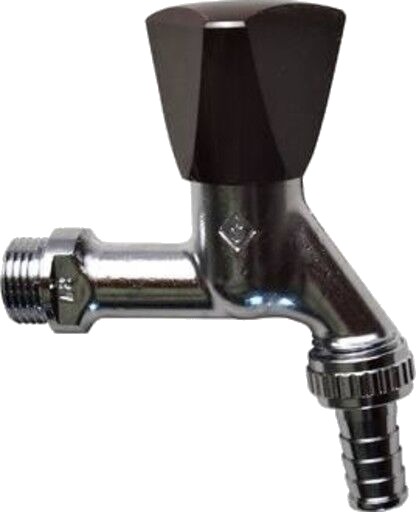 Broen tappeventil 1/2" Nippel/Nippel m/tilbakeslagsventil chrome