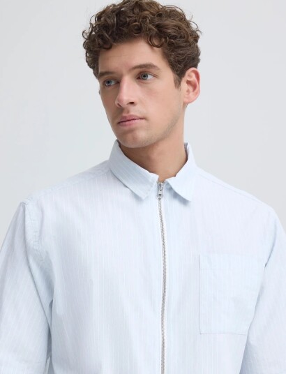 Casual Friday Cfweslin Striped Relaxed Shirt   Blue   L