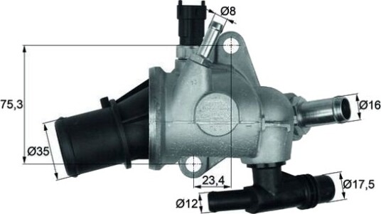 MAHLE TI 142 83 Termostat, kjølemiddel MAHLE TI 142 83 Termostat, kjølemiddel
