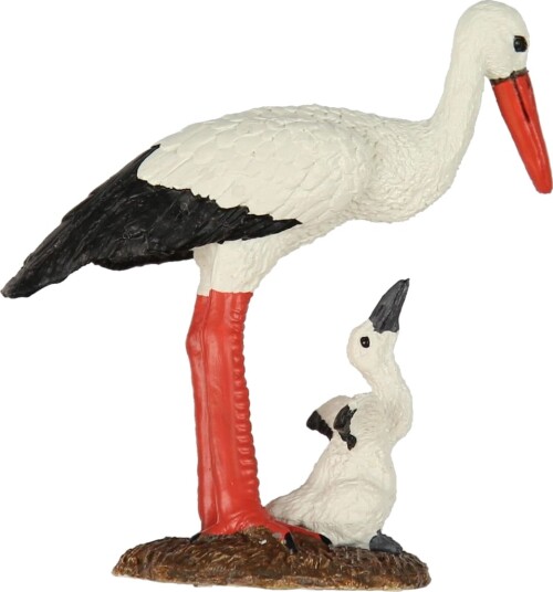 Papo Stork & Ung H: 8 cm Papo OneSize Lekedyr Hvit