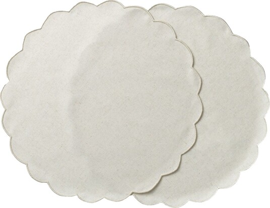 Ziczac   Scallopped dekkebrikke 2 stk 36 cm natur