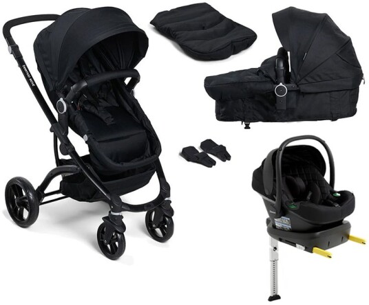 Beemoo Move 2-in-1 Kombivogn Inkl. Beemoo Route i-Size Babybilstol &  Base Black/Black Stone
