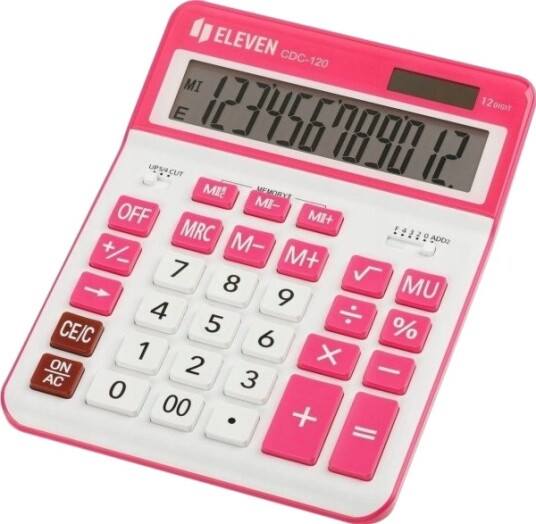 Eleven Regnemaskin Eleven Eleven Cdc120whrd Hvit Med Hvite Og Rosa Taster Samt Rosa Ramme Rundt Displayet Eleven Regnemaskin Eleven Eleven Cdc120whrd Hvit Med Hvite Og Rosa Taster Samt Rosa Ramme Rundt Displayet