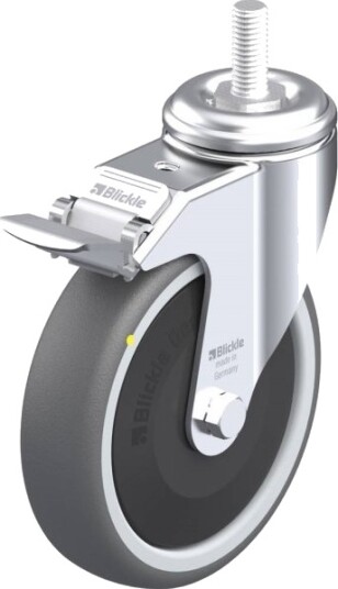 Blickle 848870 Lkra-Path 126Kf-Fi-Els-Gs12 Styrehjul Med Bremse, Hjuldiameter 125 Mm, Maks 120 Kg