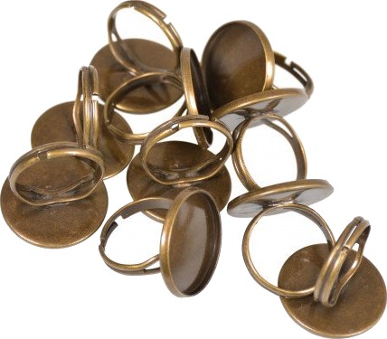 Infinity Hearts Fingerring DIY Jern Bronse 20mm 10 stk