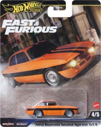 Hot Wheels Fast & Furious Alfa Romeo Giulia Sprint GTA Modellbil 1:64 Oransje