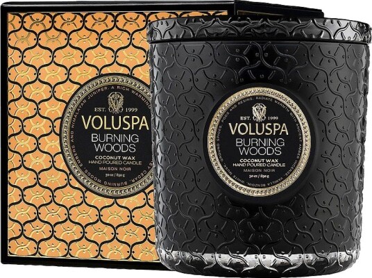 Voluspa Burning Woods Boxed Luxe Jar Candle 80H Svart