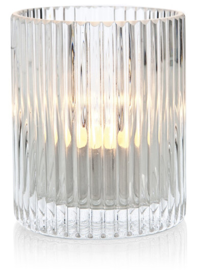 Telysglass m/riller H:8cm Telysglass m/riller H:8cm