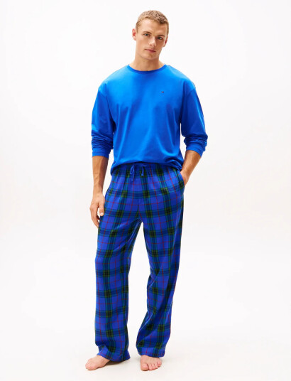 Tommy Hilfiger Ls Flannel Slippers Set - Boxed - Blue - L Tommy Hilfiger Ls Flannel Slippers Set - Boxed - Blue - L