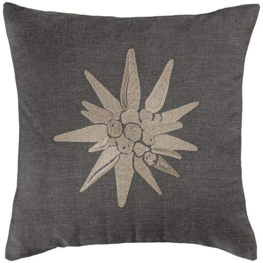 ERWIN M. Dekorativt putetrekk Alpino Flower; 40x40 cm (BxL); Antrasitt