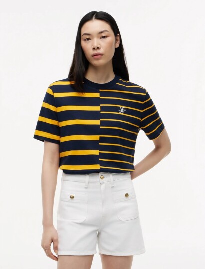 Tommy Hilfiger Th Stripe Mix Mdrn Ss Tee Multi/patterned L