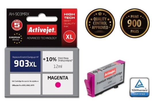 Activejet Ah-903Mrx Høyt (Xl) Utbytte Fiolblå Fargestoffbasert Blekk 12 Ml 1 Stykker Enkeltpakke