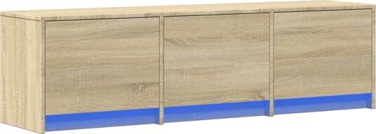  TV skap med LED Sonoma 140 x 34 x 40 cm Konstruert tre