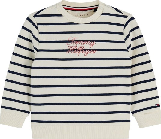 Tommy Hilfiger Genser Gamle White Stripes Tommy Hilfiger 1½ år 86 Genser Hvit Svart