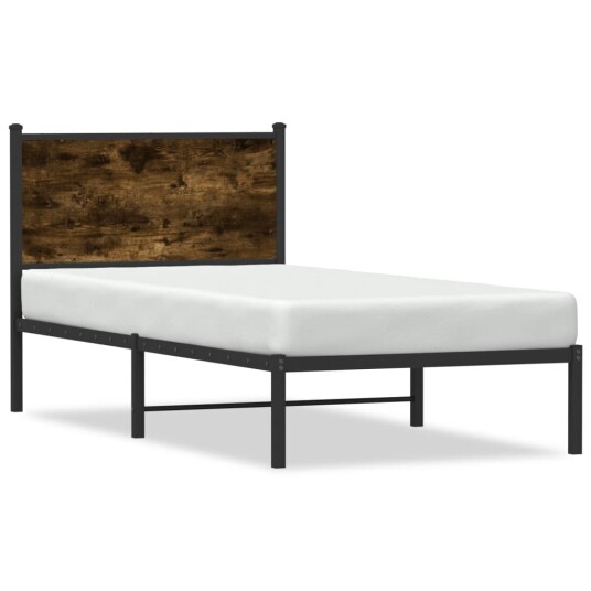  Sengeramme i metall uten madrass røkt eik 90x200 cm 8721102952470