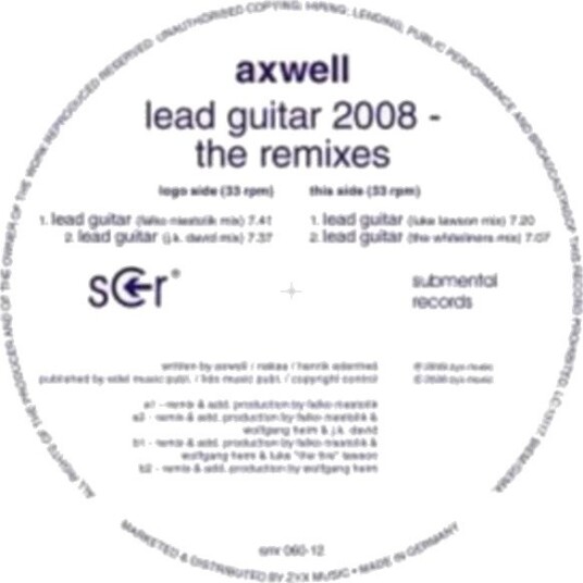 Axwell Lead Guitar 2008 Uk Vinyl