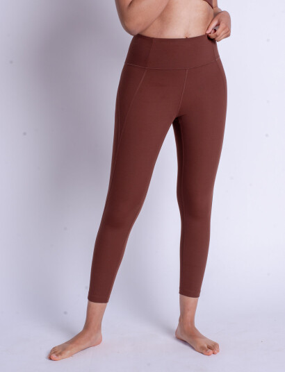 Girlfriend Collective Compressive High Rise Legging 7/8   Brown   XS