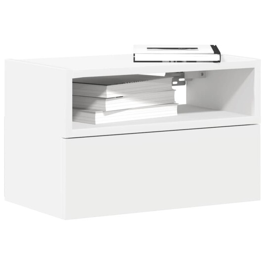  Veggmonterte nattbord 2 stk hvit 45x26x28,5 cm 8721158574763