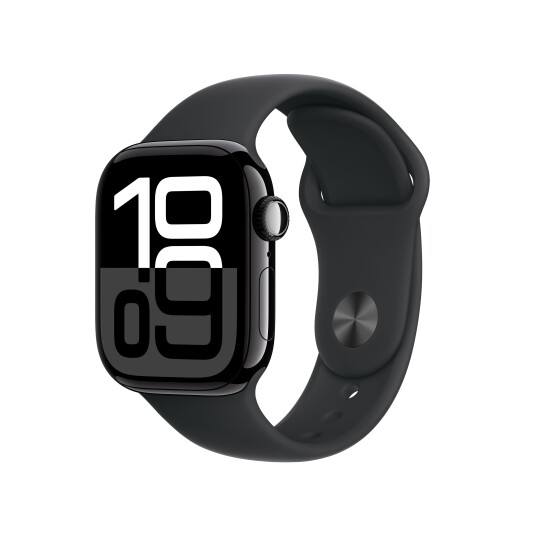 Apple Watch Series 10 GPS + Cellular 42mm - Slate Titanium Case with Black Sport Band - S/M