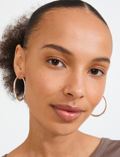 Pilgrim Presence Hoop Earrings Silver Plated Silver ONE SIZE