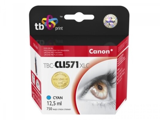 Tb - 12.5 Ml - Cyan - Kompatibel - Blekkpatron (Alternativ For: Canon Cli-571Xl) - For Canon Pixma Ts5051 Ts5053 Ts5055 Ts6050 Ts6051 Ts6052 Ts8051 Ts8052 Ts9050 Ts9055