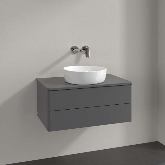 Villeroy & Boch Antao Servantskap med 2 skuffer 80x50x36 cm u/lys Antrasitt Matt Villeroy & Boch Antao Servantskap med 2 skuffer 80x50x36 cm u/lys Antrasitt Matt