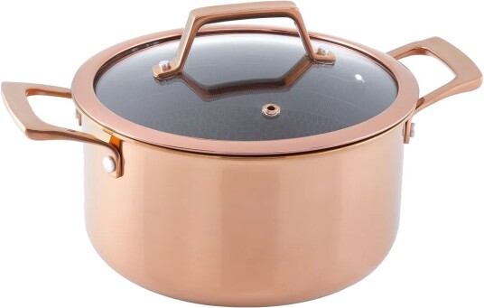 Hâws Santo gryte med lokk hybrid coating 3,4 L Rose Gold