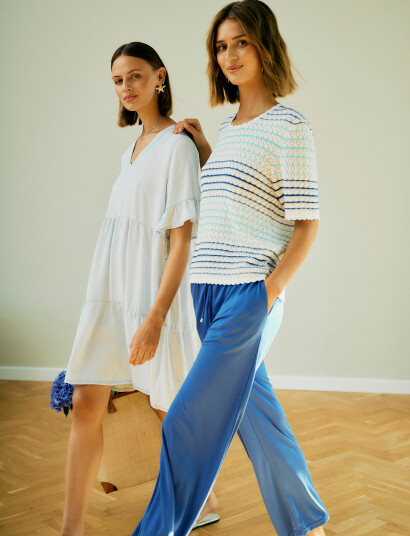 FREE/QUENT Pants From Freequent In A Soft Material. The Pants Have A Simple Silhouette With - White - XS