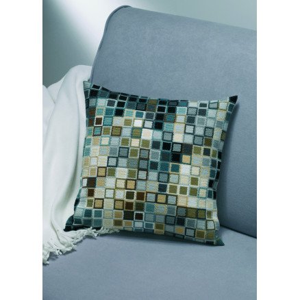 Permin Broderisett Pute Pixel roser 38x38 cm