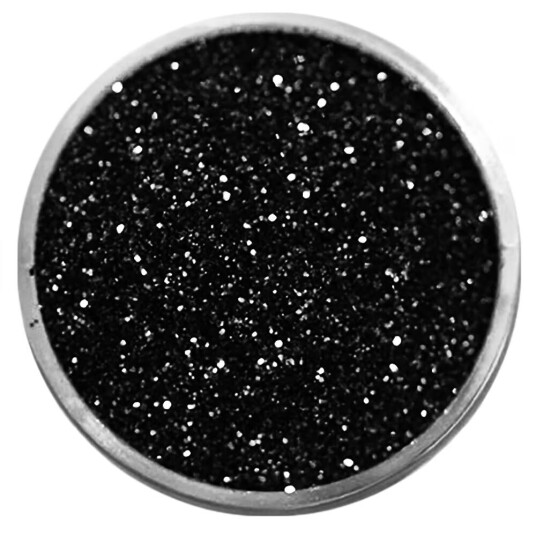 Nagelglitter Finkornigt Svart 8ml Glitter
