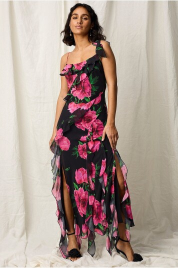 Joelle Maxikjole i chiffon Rosa
