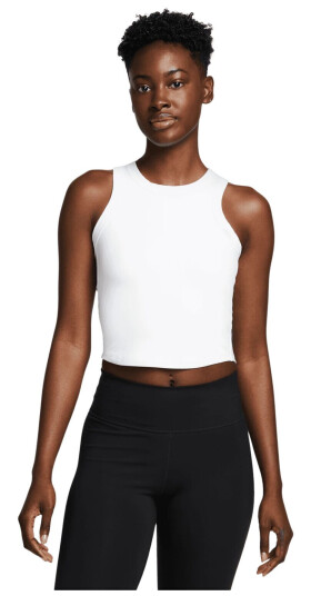 Nike One Fitted Dri-FIT Crop Tank, singlet, dame WHITE/BLACK