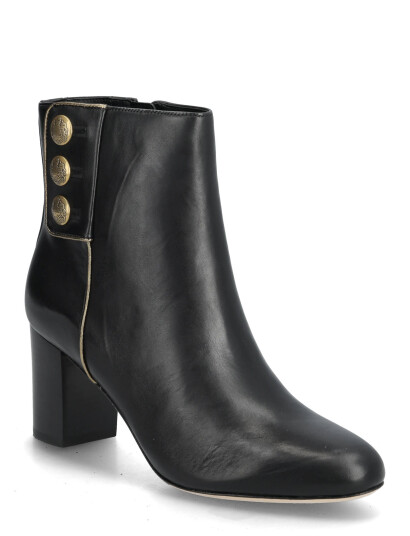 Lauren Ralph Lauren Kennedi Burnished Leather Bootie Heel - Black - 40 Lauren Ralph Lauren Kennedi Burnished Leather Bootie Heel - Black - 40