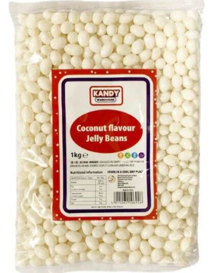 1 kg Zed Candy Coconut Jelly Beans   Gelebønner med Kokossmak