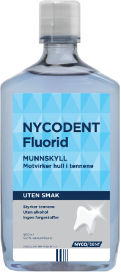 Nycodent Fluorid Munnskyll uten smak, 500 ml