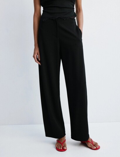 Mango Pantalon Miro Black L