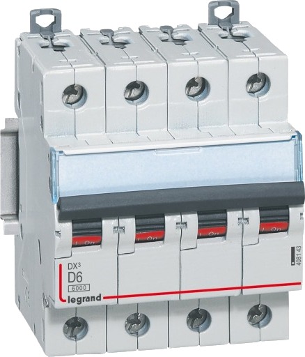 Legrand Automatsikring DX3 D 13A 4P, 4M, 6/10kA Legrand Automatsikring DX3 D 13A 4P, 4M, 6/10kA