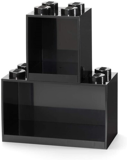 LEGO Storage Brick shelf 4 + 8 hylle med stor og liten LEGO kloss Black LEGO Storage Brick shelf 4 + 8 hylle med stor og liten LEGO kloss Black