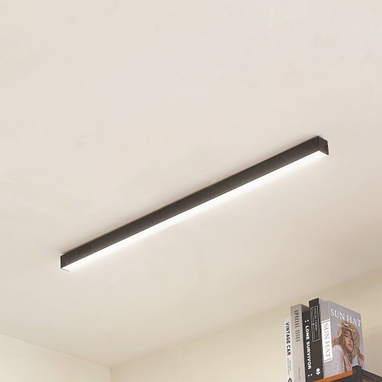 Lucande LED-taklampe Teniona 101 cm svart aluminium