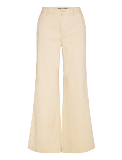 Lauren Ralph Lauren Cotton Twill Wide-Leg Pant - Beige - 32 Lauren Ralph Lauren Cotton Twill Wide-Leg Pant - Beige - 32