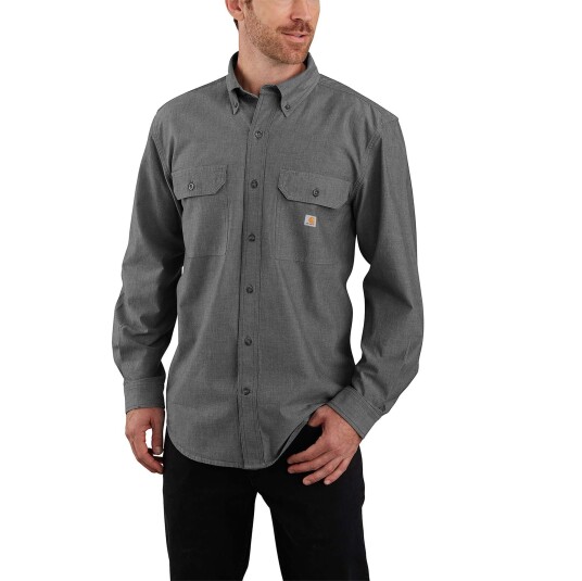 Carhartt Chambray Shirt Men Black Chambray XL Carhartt Chambray Shirt Men Black Chambray XL
