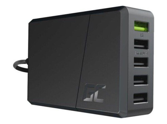Green Cell ChargeSource 5 hurtiglader 52W med 5 USB-porter - Svart